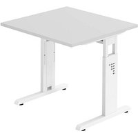 HAMMERBACHER Gradeo höhenverstellbarer Schreibtisch lichtgrau quadratisch, C-Fuß-Gestell weiß 80,0 x 80,0 cm HAMMERBACHER Gradeo höhenverstellbarer Schreibtisch lichtgrau quadratisch, C-Fuß-Gestell weiß 80,0 x 80,0 cm