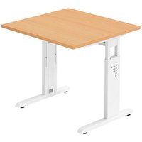 HAMMERBACHER Gradeo höhenverstellbarer Schreibtisch buche quadratisch, C-Fuß-Gestell weiß 80,0 x 80,0 cm HAMMERBACHER Gradeo höhenverstellbarer Schreibtisch buche quadratisch, C-Fuß-Gestell weiß 80,0 x 80,0 cm