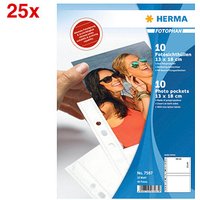 250 HERMA Fotosichthüllen Fotophan 13×18 cm weiß genarbt