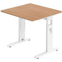 HAMMERBACHER Gradeo höhenverstellbarer Schreibtisch nussbaum quadratisch, C-Fuß-Gestell weiß 80,0 x 80,0 cm HAMMERBACHER Gradeo höhenverstellbarer Schreibtisch nussbaum quadratisch, C-Fuß-Gestell weiß 80,0 x 80,0 cm