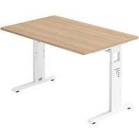 HAMMERBACHER Gradeo höhenverstellbarer Schreibtisch eiche rechteckig, C-Fuß-Gestell weiß 120,0 x 80,0 cm HAMMERBACHER Gradeo höhenverstellbarer Schreibtisch eiche rechteckig, C-Fuß-Gestell weiß 120,0 x 80,0 cm