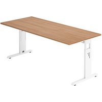 HAMMERBACHER Gradeo höhenverstellbarer Schreibtisch nussbaum rechteckig, C-Fuß-Gestell weiß 180,0 x 80,0 cm HAMMERBACHER Gradeo höhenverstellbarer Schreibtisch nussbaum rechteckig, C-Fuß-Gestell weiß 180,0 x 80,0 cm