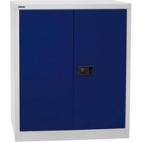 BISLEY Stahlschrank Universal E402A01G505 lichtgrau, oxofordblau 91,4 x 40,0 x 100,0 cm, aufgebaut
