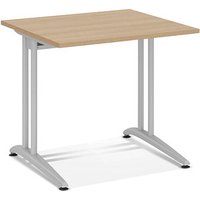 HAMMERBACHER Altus Schreibtisch eiche quadratisch, C-Fuß-Gestell silber 80,0 x 80,0 cm HAMMERBACHER Altus Schreibtisch eiche quadratisch, C-Fuß-Gestell silber 80,0 x 80,0 cm