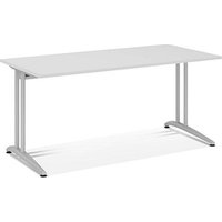 HAMMERBACHER Altus Schreibtisch lichtgrau rechteckig, C-Fuß-Gestell silber 160,0 x 80,0 cm HAMMERBACHER Altus Schreibtisch lichtgrau rechteckig, C-Fuß-Gestell silber 160,0 x 80,0 cm