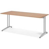 HAMMERBACHER Altus Schreibtisch nussbaum rechteckig, C-Fuß-Gestell silber 180,0 x 80,0 cm HAMMERBACHER Altus Schreibtisch nussbaum rechteckig, C-Fuß-Gestell silber 180,0 x 80,0 cm