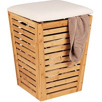 WENKO Badhocker mit Wäschesammler Bambusa 25143100 hellbraun