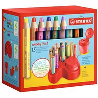STABILO woody 3in1 Buntstifte farbsortiert, 15 St. STABILO woody 3in1 Buntstifte farbsortiert, 15 St.