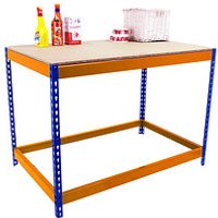 Simonrack Werkbank SIMONWORK BASIC 1 orange, blau 120,0 x 60,0 x 90,0 cm