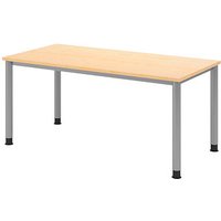 HAMMERBACHER HS16 höhenverstellbarer Schreibtisch ahorn rechteckig, 4-Fuß-Gestell silber 160,0 x 80,0 cm HAMMERBACHER HS16 höhenverstellbarer Schreibtisch ahorn rechteckig, 4-Fuß-Gestell silber 160,0 x 80,0 cm