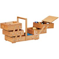 relaxdays Nähkästchen braun