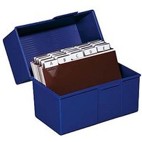 HAN A7 Karteikasten DIN A7 für 300 Karteikarten blau mit Deckel HAN A7 Karteikasten DIN A7 für 300 Karteikarten blau mit Deckel