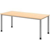 HAMMERBACHER HS19 höhenverstellbarer Schreibtisch ahorn rechteckig, 4-Fuß-Gestell silber 180,0 x 80,0 cm HAMMERBACHER HS19 höhenverstellbarer Schreibtisch ahorn rechteckig, 4-Fuß-Gestell silber 180,0 x 80,0 cm