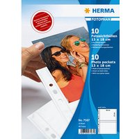 10 HERMA Fotosichthüllen Fotophan 13×18 cm weiß genarbt