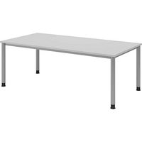 HAMMERBACHER HS2E höhenverstellbarer Schreibtisch lichtgrau rechteckig, 4-Fuß-Gestell silber 200,0 x 100,0 cm HAMMERBACHER HS2E höhenverstellbarer Schreibtisch lichtgrau rechteckig, 4-Fuß-Gestell silber 200,0 x 100,0 cm