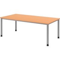 HAMMERBACHER HS2E höhenverstellbarer Schreibtisch buche rechteckig, 4-Fuß-Gestell silber 200,0 x 100,0 cm HAMMERBACHER HS2E höhenverstellbarer Schreibtisch buche rechteckig, 4-Fuß-Gestell silber 200,0 x 100,0 cm