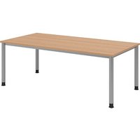 HAMMERBACHER HS2E höhenverstellbarer Schreibtisch eiche rechteckig, 4-Fuß-Gestell silber 200,0 x 100,0 cm HAMMERBACHER HS2E höhenverstellbarer Schreibtisch eiche rechteckig, 4-Fuß-Gestell silber 200,0 x 100,0 cm