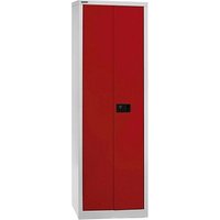 BISLEY Stahlschrank Universal E782A04B6506 lichtgrau, kardinalrot 60,0 x 40,0 x 195,0 cm, aufgebaut