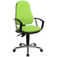 Topstar Bürostuhl Support® P Deluxe, 8179AG05 Stoff grün, Gestell chrom