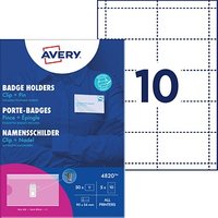 10 AVERY Zweckform Namensschilder mit Kombiklemme 90 x 54,0 mm 10 AVERY Zweckform Namensschilder mit Kombiklemme 90 x 54,0 mm