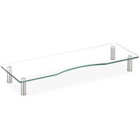 relaxdays Monitorständer silber, transparent