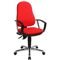 Topstar Bürostuhl Support® P Deluxe, 8179AG21 Stoff rot, Gestell chrom