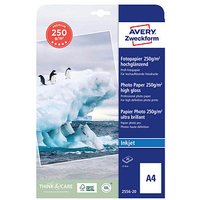 AVERY Zweckform Fotopapier 2556-20 DIN A4 hochglänzend 250 g/qm 20 Blatt AVERY Zweckform Fotopapier 2556-20 DIN A4 hochglänzend 250 g/qm 20 Blatt