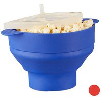 relaxdays Popcornmaker für Mikrowelle blau, 1 St.