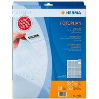 10 HERMA Fotosichthüllen Fotophan 5×5 cm transparent genarbt