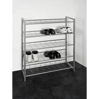 HAKU Möbel Schuhregal silber 5 Fachböden HAKU Möbel Schuhregal silber 5 Fachböden