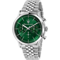 Maserati Herrenuhr Chronograph – Vintage-Kollektion, 42-mm Edelstahlgehäuse, grün