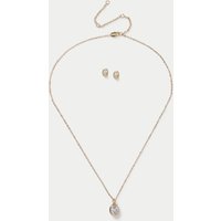 M&S 14ct Gold Plated Necklace and Earrings Gold