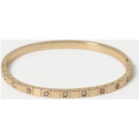 M&S 14ct Gold Plated Crystal Stone Bangle Gold Mix