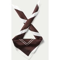 M&S Satin Brown Geo Print Scarf Brown Mix