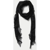 M&S Satin and Lace Trim Skinny Scarf Black