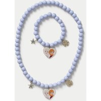 M&S Disney Frozen™ Charm Necklace and Bracelet Set Blue