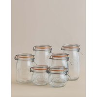Kilner Set of 6 Round Glass Storage Jars Clear