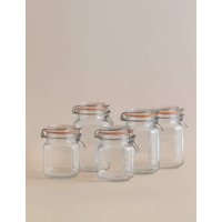 Kilner Set of 5 Square Clip Top Pantry Jars Clear