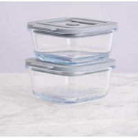 Kilner Set of 4 0.31L Square Glass Storage Jars Clear