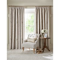 Laura Ashley Rowsham Garden Pure Cotton Pencil Pleat Blackout Curtains Natural