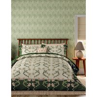Morris & Co Pure Cotton Scrolling Carnation Bedding Set Natural Mix
