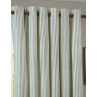 YARD Hebden Striped Blackout Eyelet Curtains Green Mix