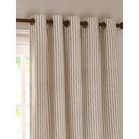 YARD Hebden Pure Cotton Striped Eyelet Curtains Natural Mix