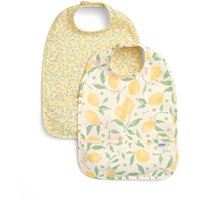 Mamas & Papas 2 Pack Lemon Print Scoop Bibs Yellow Mix