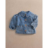 Mamas & Papas Denim Berry Embroidered Jacket (3-36 Mths) Blue