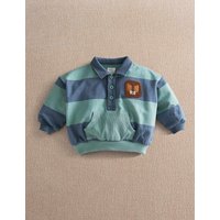 Mamas & Papas Cotton Rich Striped Polo Collar Sweatshirt (0-24 Mths) Multi