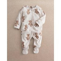Mamas & Papas Pure Cotton Bear Sleepsuit (0-6 Mths) White