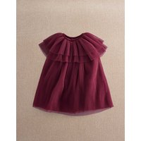 Mamas & Papas Tulle Pleated Cape Dress (0-3 Yrs) Burgundy