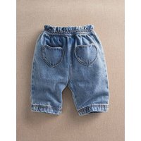 Mamas & Papas Pure Cotton Denim Heart Jeans (0-3 Yrs) Navy