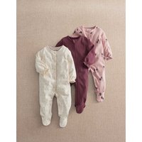 Mamas & Papas 3 Pack Cotton Rich Bramble Sleepsuits (0-24 Mths) Multi